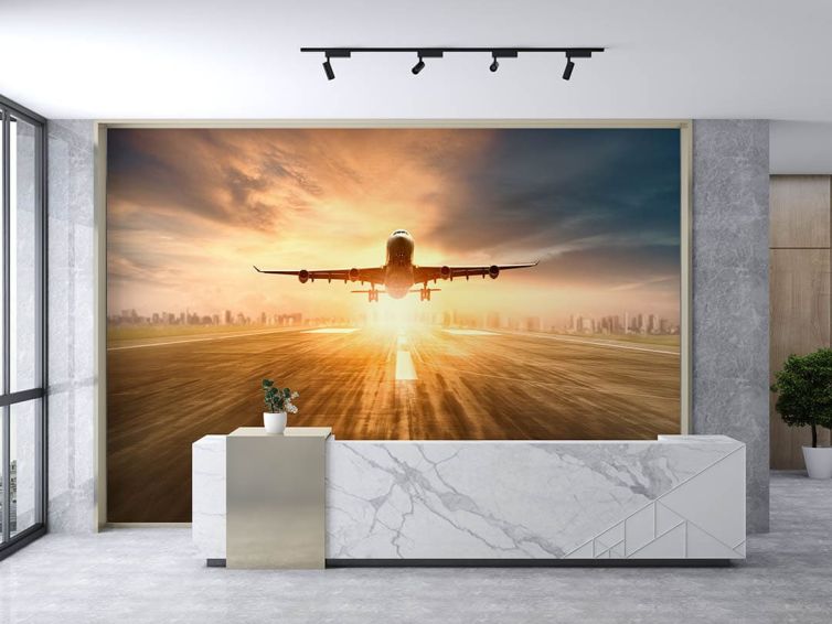 Piste inen uçak poster duvar kağıdı