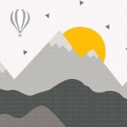 Dağ güneş balon çocuk odası poster duvar kağıdı