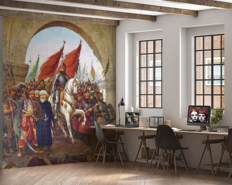 Fatih Sultan Mehmet İstanbul kapılarında poster duvar kağıdı