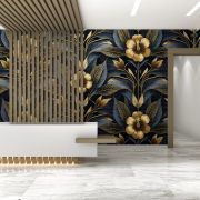 Art deco çiçek desen poster duvar kağıdı