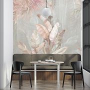 Pastel tonlarda kauçuk yaprakları poster duvar kağıdı