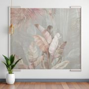 Pastel tonlarda kauçuk yaprakları poster duvar kağıdı