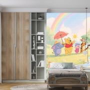 Gökkuşağı altında hayvanlar çocuk odası poster duvar kağıdı